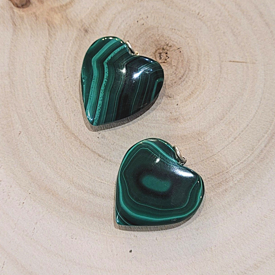 Pendentif Cœur en Malachite FAMILYSTONES