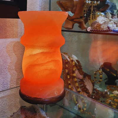 Lampe en sel de l'Himalaya Cylindre - Livraison offerte
