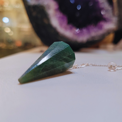 Pendule Hexagonal en Aventurine Foncée