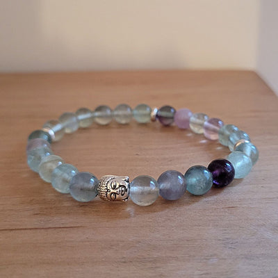 Bracelet Homme Fluorite 8 mm Bouddha