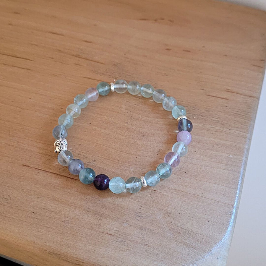 Bracelet Homme Fluorite 8 mm Bouddha