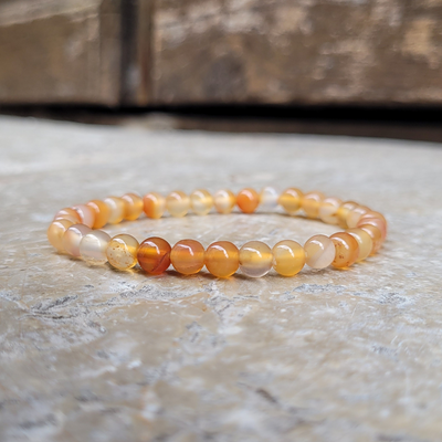 Bracelet Cornaline Perles 6 mm