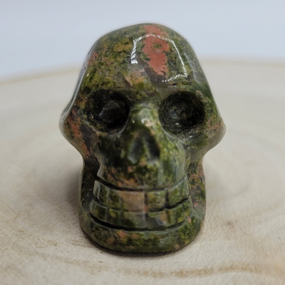 Petit Crâne en Unakite  - Pièce Unique