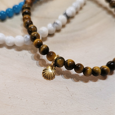 Bracelet Saint Jacques Oeil du Tigre 4 mm