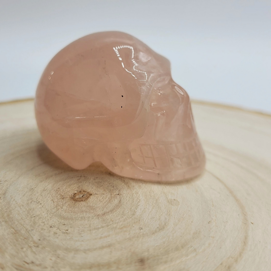 Petit Crâne en Quartz Rose
