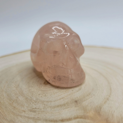 Crâne en Quartz Rose - Pièce Unique