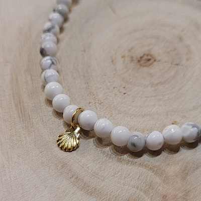 Bracelet Saint Jacques Howlite 4mm