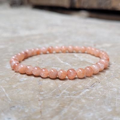 Bracelet Pierre de Soleil Naturelle Perles 6 mm