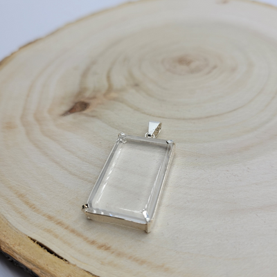 Pendentif Plaque Cristal de Roche