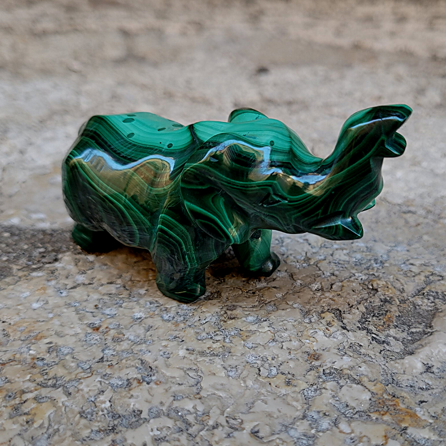 Eléphant en Malachite