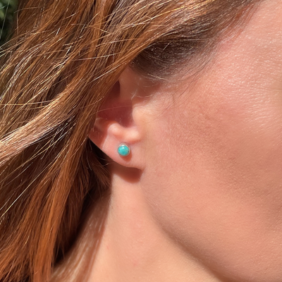 Puces Turquoise en Argent