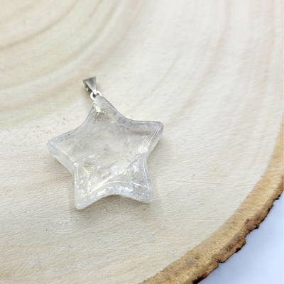 Pendentif Etoile en Cristal de Roche
