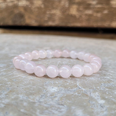 Bracelet Quartz Rose Perles 8 mm