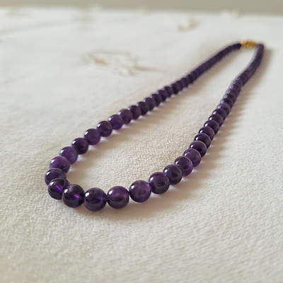 Collier Ras de Cou Améthyste Perles Fines