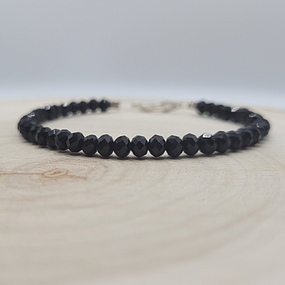 Bracelet Spinelle Noire Facettée