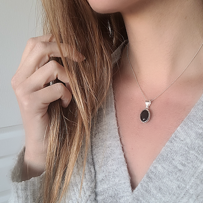 Pendentif Onyx Facetté sur Argent