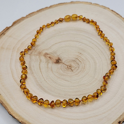 Collier Ambre Bébé perles Miel