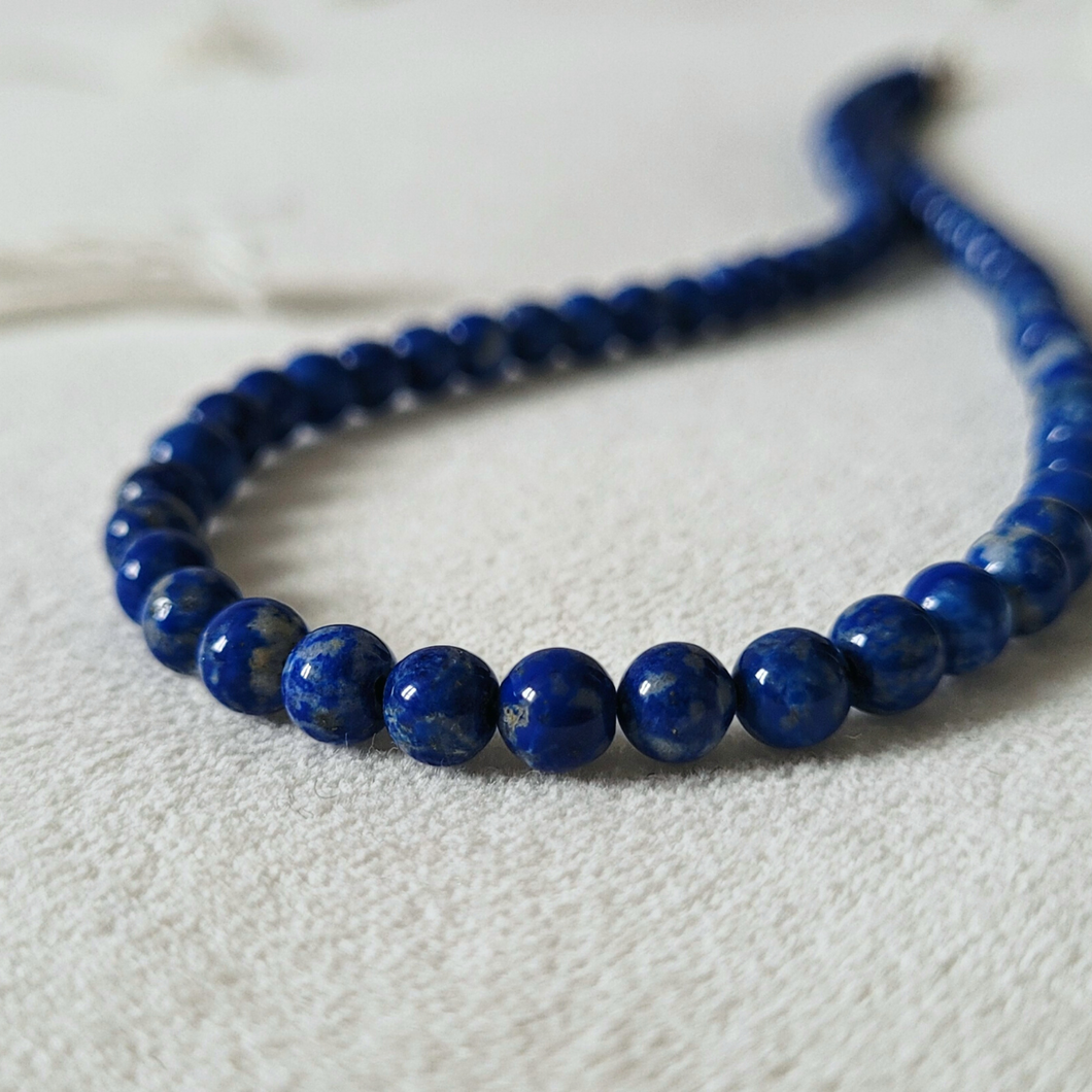 Collier Ras de Cou en Lapis lazuli -Perles fines