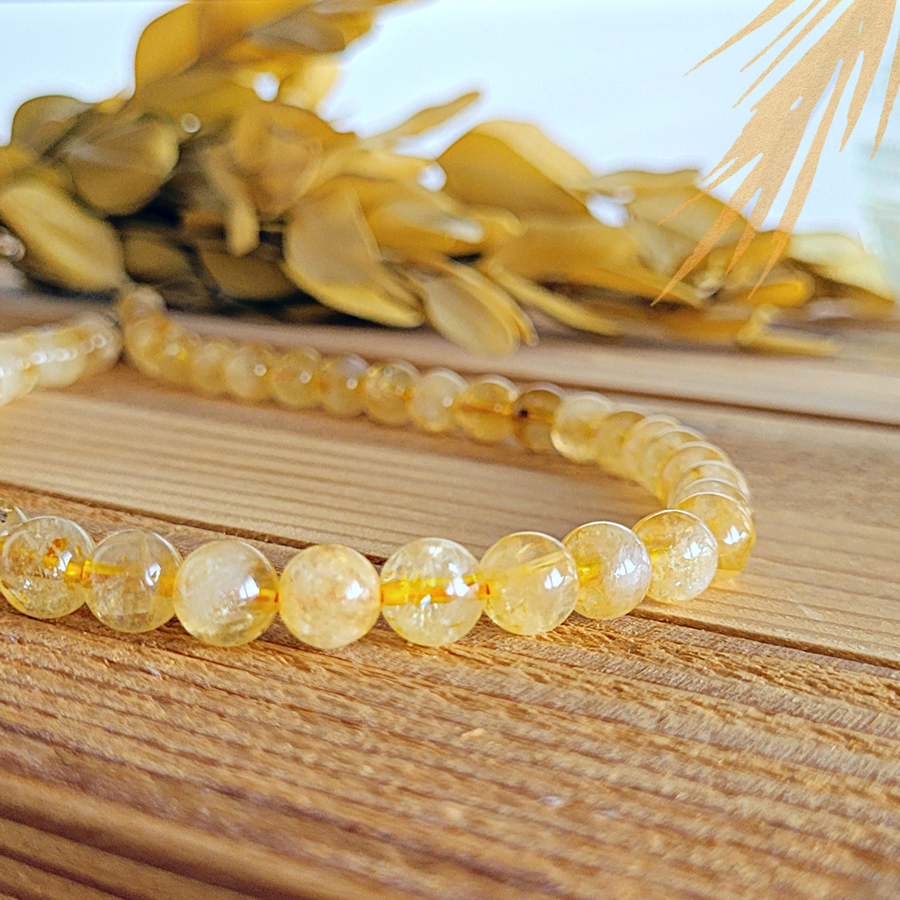 Collier Ras de Cou en Citrine sur bois