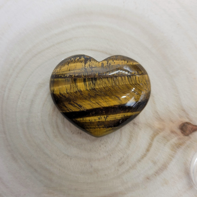 Cœur en Œil du tigre 4 x 3 cm