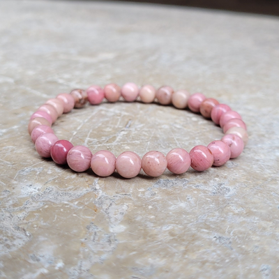 Bracelet Rhodonite rose Perles 6 mm