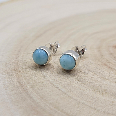 Puces Larimar en argent