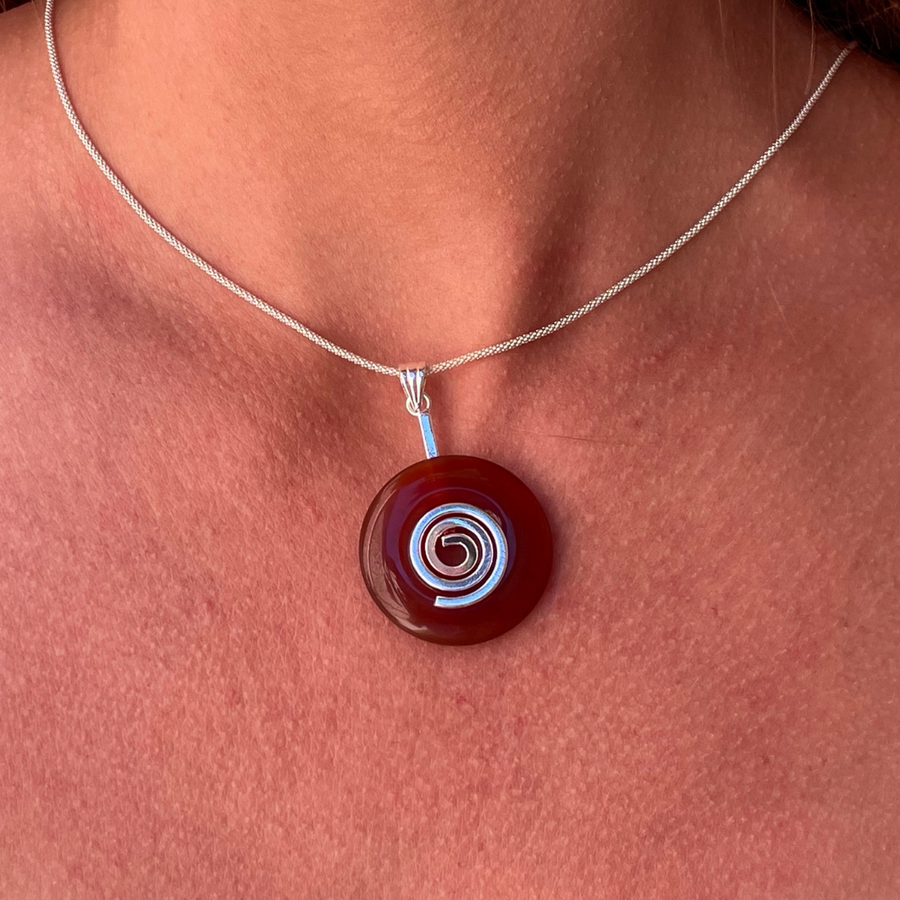 disque bi cornaline avec spirale