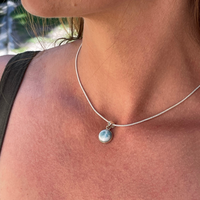 Pendentif Larimar monté sur Argent